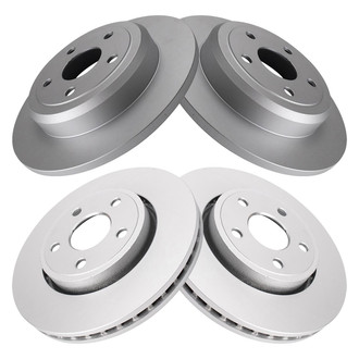 TRQ® - Plain Front and Rear Disc Brake Rotors