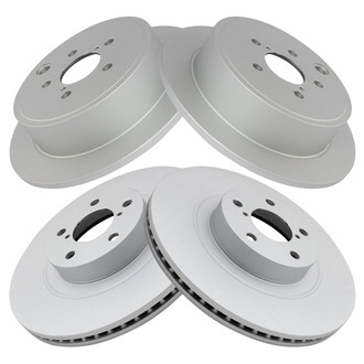 TRQ® - Plain Front and Rear Disc Brake Rotors