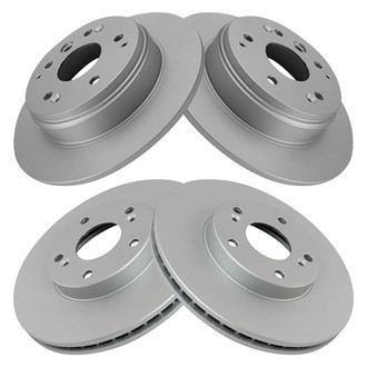 TRQ® - Plain Front and Rear Disc Brake Rotors