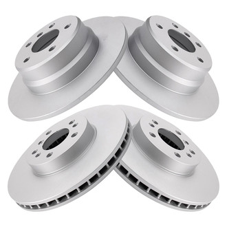 TRQ® - Plain Front and Rear Disc Brake Rotors