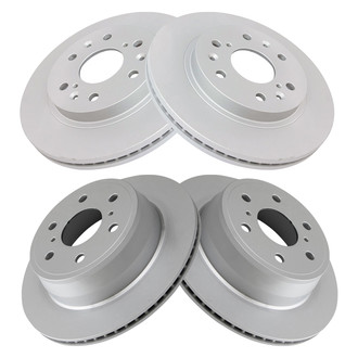 TRQ® - Plain Front and Rear Disc Brake Rotors
