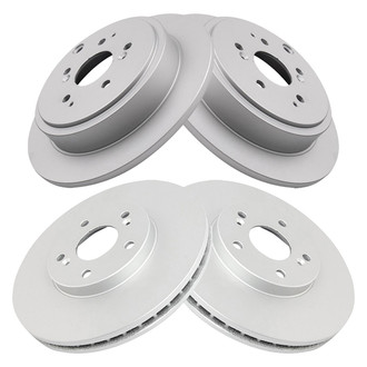 TRQ® - Plain Front and Rear Disc Brake Rotors