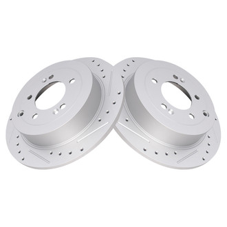 TRQ® - Performance Cross Drilled and Slotted Rear Disc Brake Rotors