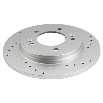 TRQ® - Performance Cross Drilled and Slotted Rear Disc Brake Rotors