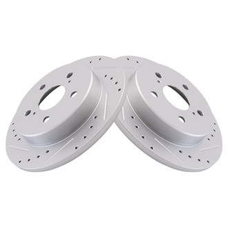 TRQ® - Performance Cross Drilled and Slotted Rear Disc Brake Rotors