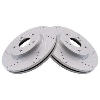 TRQ® - Performance Cross Drilled and Slotted Front Disc Brake Rotors