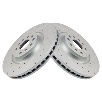 TRQ® - Performance Cross Drilled and Slotted Front Disc Brake Rotors