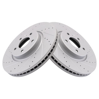 TRQ® - Performance Cross Drilled and Slotted Front Disc Brake Rotors