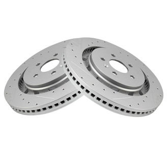 TRQ® - Performance Cross Drilled and Slotted Front Disc Brake Rotors