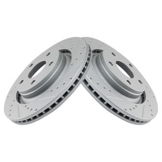 TRQ® - Performance Cross Drilled and Slotted Front Disc Brake Rotors