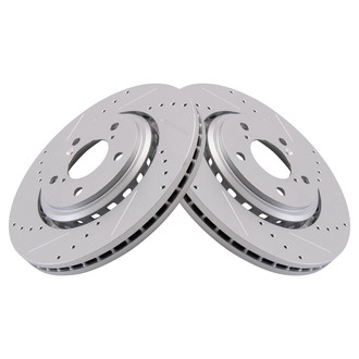 TRQ® - Performance Cross Drilled and Slotted Front Disc Brake Rotors