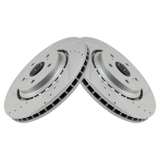TRQ® - Performance Cross Drilled and Slotted Front Disc Brake Rotors