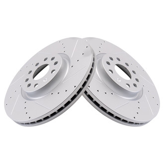 TRQ® - Performance Cross Drilled and Slotted Front Disc Brake Rotors