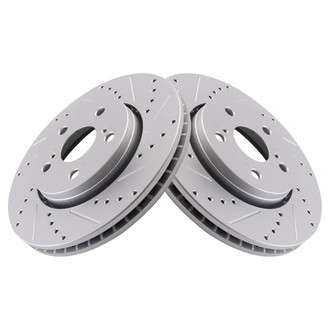TRQ® - Performance Cross Drilled and Slotted Front Disc Brake Rotors