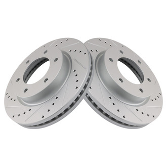 TRQ® - Performance Cross Drilled and Slotted Front Disc Brake Rotors