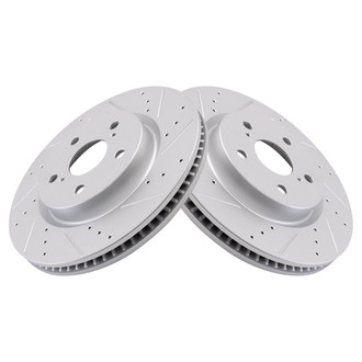 TRQ® - Performance Cross Drilled and Slotted Front Disc Brake Rotors