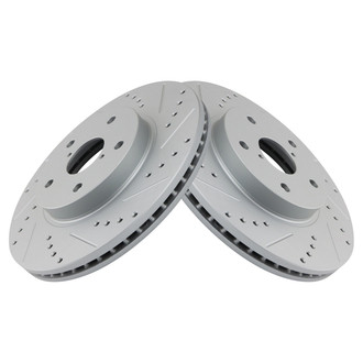TRQ® - Performance Cross Drilled and Slotted Front Disc Brake Rotors