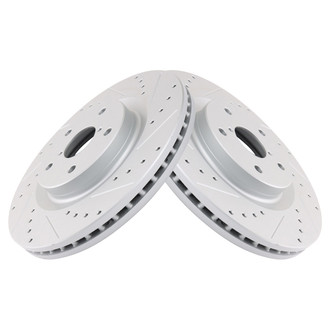 TRQ® - Performance Cross Drilled and Slotted Front Disc Brake Rotors