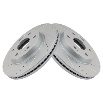 TRQ® - Performance Cross Drilled and Slotted Front Disc Brake Rotors