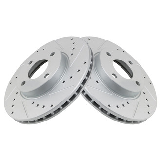 TRQ® - Performance Cross Drilled and Slotted Front Disc Brake Rotors