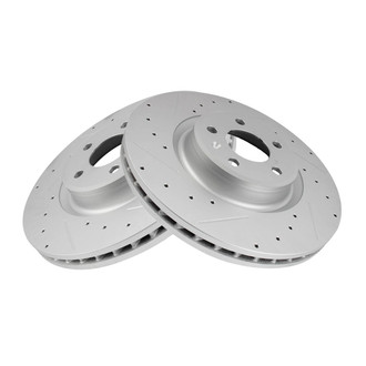 TRQ® - Performance Cross Drilled and Slotted Front Disc Brake Rotors