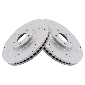 TRQ® - Performance Cross Drilled and Slotted Front Disc Brake Rotors