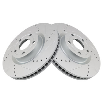 TRQ® - Performance Cross Drilled and Slotted Front Disc Brake Rotors