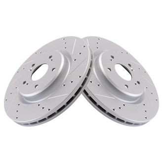 TRQ® - Performance Cross Drilled and Slotted Front Disc Brake Rotors
