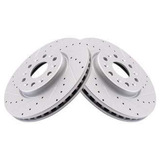 TRQ® - Performance Cross Drilled and Slotted Front Disc Brake Rotors