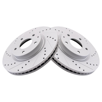 TRQ® - Performance Cross Drilled and Slotted Front Disc Brake Rotors