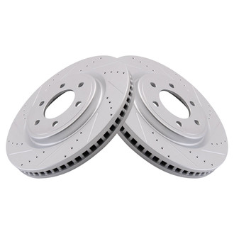 TRQ® - Performance Cross Drilled and Slotted Front Disc Brake Rotors