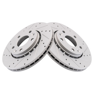 TRQ® - Performance Cross Drilled and Slotted Front Disc Brake Rotors