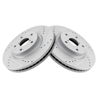 TRQ® - Performance Cross Drilled and Slotted Front Disc Brake Rotors
