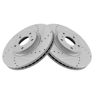 TRQ® - Performance Cross Drilled and Slotted Front Disc Brake Rotors