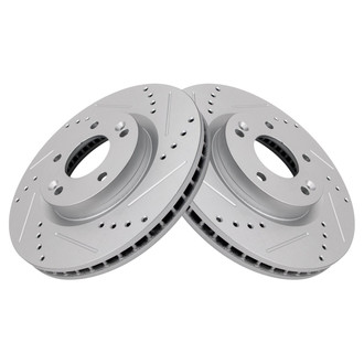 TRQ® - Performance Cross Drilled and Slotted Front Disc Brake Rotors