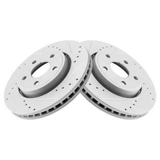 TRQ® - Performance Cross Drilled and Slotted Front Disc Brake Rotors