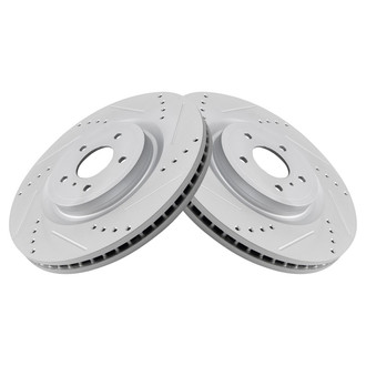 TRQ® - Performance Cross Drilled and Slotted Front Disc Brake Rotors