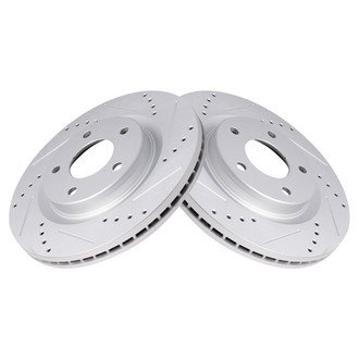 TRQ® - Performance Cross Drilled and Slotted Front Disc Brake Rotors