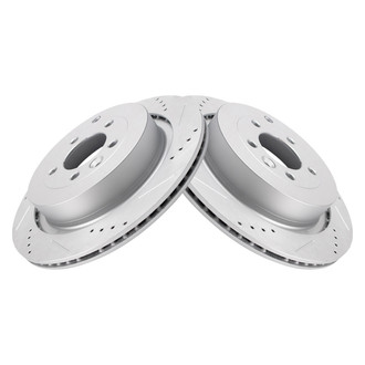 TRQ® - Performance Cross Drilled and Slotted Rear Disc Brake Rotors