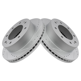 TRQ® - Performance Cross Drilled and Slotted Front Disc Brake Rotors