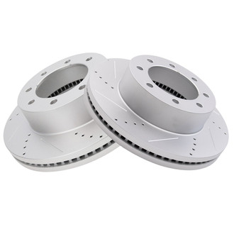 TRQ® - Performance Cross Drilled and Slotted Front Disc Brake Rotors