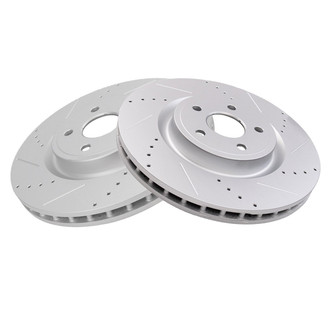 TRQ® - Performance Cross Drilled and Slotted Front Disc Brake Rotors