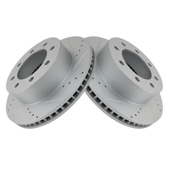 TRQ® - Performance Cross Drilled and Slotted Front Disc Brake Rotors