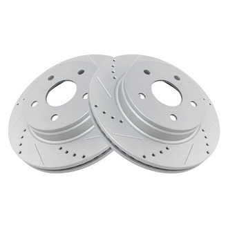 TRQ® - Performance Cross Drilled and Slotted Front Disc Brake Rotors