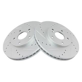 TRQ® - Performance Cross Drilled and Slotted Front Disc Brake Rotors