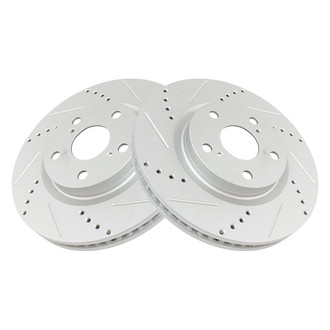 TRQ® - Performance Cross Drilled and Slotted Front Disc Brake Rotors