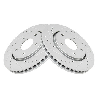 TRQ® - Performance Cross Drilled and Slotted Front Disc Brake Rotors