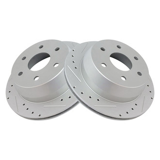TRQ® - Performance Cross Drilled and Slotted Rear Disc Brake Rotors