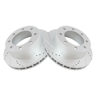 TRQ® - Performance Cross Drilled and Slotted Rear Disc Brake Rotors
