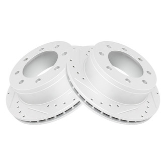 TRQ® - Performance Cross Drilled and Slotted Rear Disc Brake Rotors